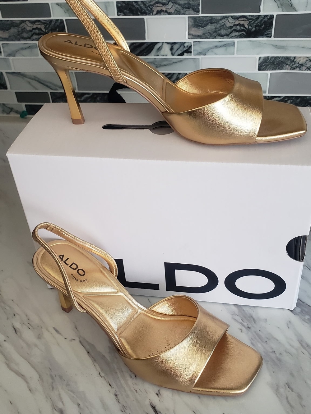 ALDO Metallic Gold Slingback Heels
